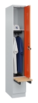 C+P Spind Evolo PLUS 049040-30 integrierte Bank 3 Abt.je 300mm Drehriegel (HxBxT) 1950x900x815mm 9016/6019