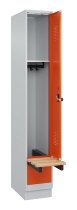 C+P Spind Evolo PLUS 049040-30 integrierte Bank 3 Abt.je 300mm Drehriegel (HxBxT) 1950x900x815mm 9016/6019