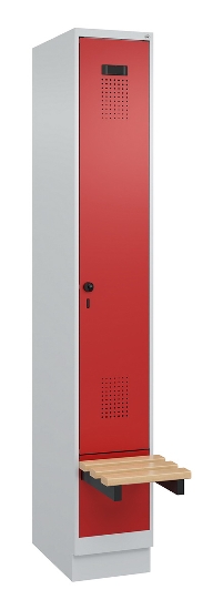 C+P Spind Evolo PLUS 049040-30 integrierte Bank 3 Abt.je 300mm Drehriegel (HxBxT) 1950x900x815mm 9016/6019