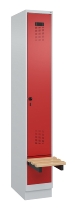 C+P Spind Evolo PLUS 049040-30 integrierte Bank 3 Abt.je 300mm Drehriegel (HxBxT) 1950x900x815mm 9016/6019
