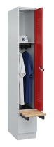 C+P Spind Evolo PLUS 049040-30 integrierte Bank 3 Abt.je 300mm Drehriegel (HxBxT) 1950x900x815mm 9016/6019