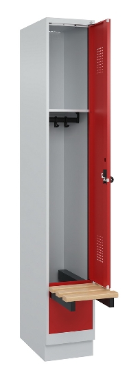 C+P Spind Evolo PLUS 049040-30 integrierte Bank 3 Abt.je 300mm Drehriegel (HxBxT) 1950x900x815mm 9016/6019