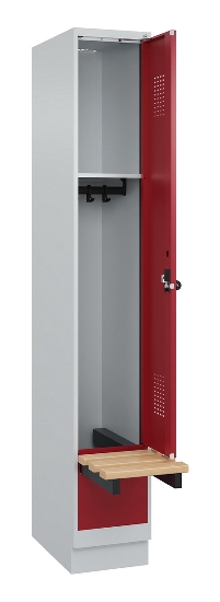 C+P Spind Evolo PLUS 049040-30 integrierte Bank 3 Abt.je 300mm Drehriegel (HxBxT) 1950x900x815mm 9016/6019