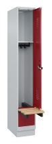 C+P Spind Evolo PLUS 049040-10 integrierte Bank 1 Abt.300mm Drehriegel (HxBxT) 1950x300x815mm 7035/3003