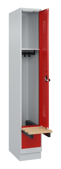 C+P Spind Evolo PLUS 049040-30 integrierte Bank 3 Abt.je 300mm Drehriegel (HxBxT) 1950x900x815mm 9016/6019