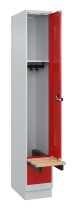 C+P Spind Evolo PLUS 049040-30 integrierte Bank 3 Abt.je 300mm Drehriegel (HxBxT) 1950x900x815mm 9016/6019
