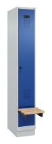 C+P Spind Evolo PLUS 049040-30 integrierte Bank 3 Abt.je 300mm Drehriegel (HxBxT) 1950x900x815mm 9016/6019