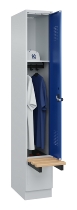 C+P Spind Evolo PLUS 049040-30 integrierte Bank 3 Abt.je 300mm Drehriegel (HxBxT) 1950x900x815mm 9016/6019