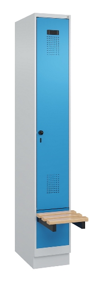 C+P Spind Evolo PLUS 049040-30 integrierte Bank 3 Abt.je 300mm Drehriegel (HxBxT) 1950x900x815mm 9016/6019
