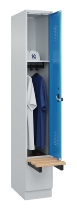 C+P Spind Evolo PLUS 049040-30 integrierte Bank 3 Abt.je 300mm Drehriegel (HxBxT) 1950x900x815mm 9016/6019
