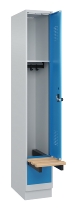 C+P Spind Evolo PLUS 049040-30 integrierte Bank 3 Abt.je 300mm Drehriegel (HxBxT) 1950x900x815mm 9016/6019
