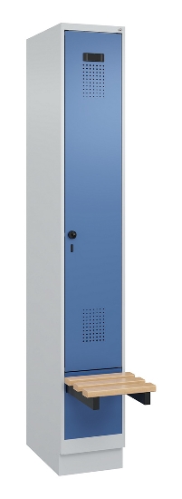 C+P Spind Evolo PLUS 049040-30 integrierte Bank 3 Abt.je 300mm Drehriegel (HxBxT) 1950x900x815mm 9016/6019