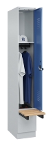 C+P Spind Evolo PLUS 049040-30 integrierte Bank 3 Abt.je 300mm Drehriegel (HxBxT) 1950x900x815mm 9016/6019