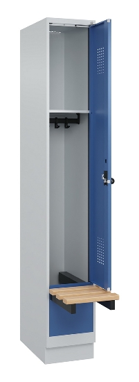 C+P Spind Evolo PLUS 049040-30 integrierte Bank 3 Abt.je 300mm Drehriegel (HxBxT) 1950x900x815mm 9016/6019