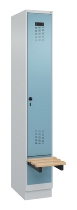 C+P Spind Evolo PLUS 049040-30 integrierte Bank 3 Abt.je 300mm Drehriegel (HxBxT) 1950x900x815mm 9016/6019