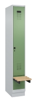 C+P Spind Evolo PLUS 049040-30 integrierte Bank 3 Abt.je 300mm Drehriegel (HxBxT) 1950x900x815mm 9016/6019