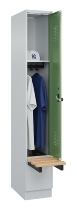 C+P Spind Evolo PLUS 049040-30 integrierte Bank 3 Abt.je 300mm Drehriegel (HxBxT) 1950x900x815mm 9016/6019