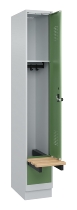 C+P Spind Evolo PLUS 049040-30 integrierte Bank 3 Abt.je 300mm Drehriegel (HxBxT) 1950x900x815mm 9016/6019