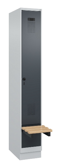C+P Spind Evolo PLUS 049040-30 integrierte Bank 3 Abt.je 300mm Drehriegel (HxBxT) 1950x900x815mm 9016/6019
