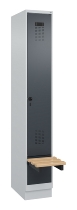 C+P Spind Evolo PLUS 049040-30 integrierte Bank 3 Abt.je 300mm Drehriegel (HxBxT) 1950x900x815mm 9016/6019