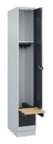 C+P Spind Evolo PLUS 049040-30 integrierte Bank 3 Abt.je 300mm Drehriegel (HxBxT) 1950x900x815mm 9016/6019
