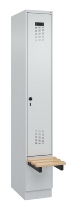 C+P Spind Evolo PLUS 049040-30 integrierte Bank 3 Abt.je 300mm Drehriegel (HxBxT) 1950x900x815mm 9016/6019