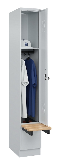 C+P Spind Evolo PLUS 049040-30 integrierte Bank 3 Abt.je 300mm Drehriegel (HxBxT) 1950x900x815mm 9016/6019