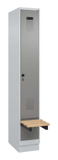 C+P Spind Evolo PLUS 049040-30 integrierte Bank 3 Abt.je 300mm Drehriegel (HxBxT) 1950x900x815mm 9016/6019