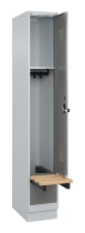 C+P Spind Evolo PLUS 049040-30 integrierte Bank 3 Abt.je 300mm Drehriegel (HxBxT) 1950x900x815mm 9016/6019