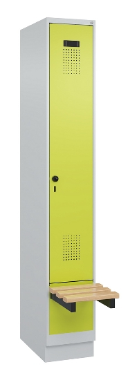 C+P Spind Evolo PLUS 049040-30 integrierte Bank 3 Abt.je 300mm Drehriegel (HxBxT) 1950x900x815mm 9016/6019