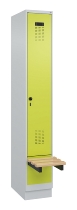 C+P Spind Evolo PLUS 049040-30 integrierte Bank 3 Abt.je 300mm Drehriegel (HxBxT) 1950x900x815mm 9016/6019