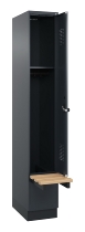 C+P Spind Evolo PLUS 049040-30 integrierte Bank 3 Abt.je 300mm Drehriegel (HxBxT) 1950x900x815mm 9016/6019