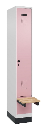 C+P Spind Evolo PLUS 049040-30 integrierte Bank 3 Abt.je 300mm Drehriegel (HxBxT) 1950x900x815mm 9016/6019