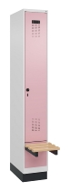 C+P Spind Evolo PLUS 049040-30 integrierte Bank 3 Abt.je 300mm Drehriegel (HxBxT) 1950x900x815mm 9016/6019