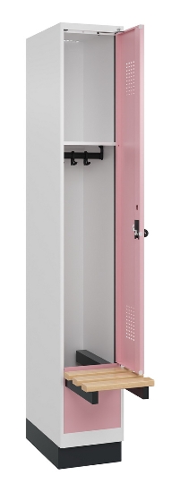 C+P Spind Evolo PLUS 049040-30 integrierte Bank 3 Abt.je 300mm Drehriegel (HxBxT) 1950x900x815mm 9016/6019