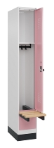 C+P Spind Evolo PLUS 049040-30 integrierte Bank 3 Abt.je 300mm Drehriegel (HxBxT) 1950x900x815mm 9016/6019