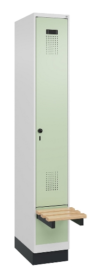 C+P Spind Evolo PLUS 049040-30 integrierte Bank 3 Abt.je 300mm Drehriegel (HxBxT) 1950x900x815mm 9016/6019