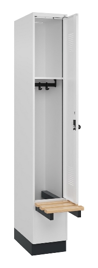 C+P Spind Evolo PLUS 049040-30 integrierte Bank 3 Abt.je 300mm Drehriegel (HxBxT) 1950x900x815mm 9016/6019