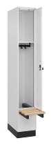 C+P Spind Evolo PLUS 049040-30 integrierte Bank 3 Abt.je 300mm Drehriegel (HxBxT) 1950x900x815mm 9016/6019