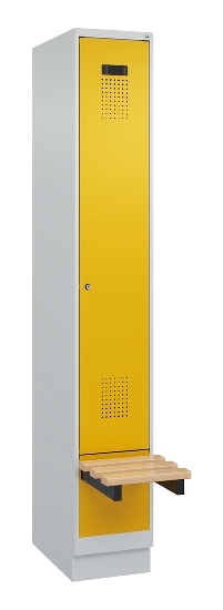 C+P Spind Evolo PLUS 049040-30 integrierte Bank 3 Abt.je 300mm Drehriegel (HxBxT) 1950x900x815mm 9016/6019