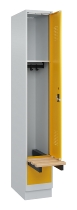 C+P Spind Evolo PLUS 049040-30 integrierte Bank 3 Abt.je 300mm Drehriegel (HxBxT) 1950x900x815mm 9016/6019