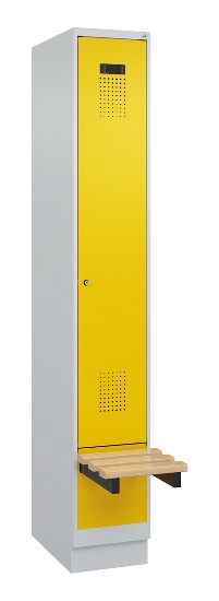C+P Spind Evolo PLUS 049040-30 integrierte Bank 3 Abt.je 300mm Drehriegel (HxBxT) 1950x900x815mm 9016/6019