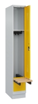 C+P Spind Evolo PLUS 049040-30 integrierte Bank 3 Abt.je 300mm Drehriegel (HxBxT) 1950x900x815mm 9016/6019