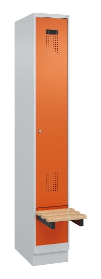 C+P Spind Evolo PLUS 049040-30 integrierte Bank 3 Abt.je 300mm Drehriegel (HxBxT) 1950x900x815mm 9016/6019
