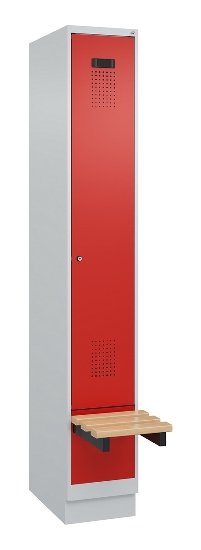 C+P Spind Evolo PLUS 049040-30 integrierte Bank 3 Abt.je 300mm Drehriegel (HxBxT) 1950x900x815mm 9016/6019