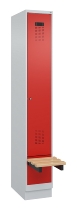 C+P Spind Evolo PLUS 049040-30 integrierte Bank 3 Abt.je 300mm Drehriegel (HxBxT) 1950x900x815mm 9016/6019