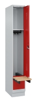 C+P Spind Evolo PLUS 049040-30 integrierte Bank 3 Abt.je 300mm Drehriegel (HxBxT) 1950x900x815mm 9016/6019
