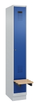 C+P Spind Evolo PLUS 049040-30 integrierte Bank 3 Abt.je 300mm Drehriegel (HxBxT) 1950x900x815mm 9016/6019