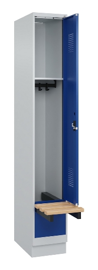 C+P Spind Evolo PLUS 049040-30 integrierte Bank 3 Abt.je 300mm Drehriegel (HxBxT) 1950x900x815mm 9016/6019