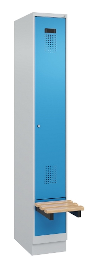 C+P Spind Evolo PLUS 049040-30 integrierte Bank 3 Abt.je 300mm Drehriegel (HxBxT) 1950x900x815mm 9016/6019